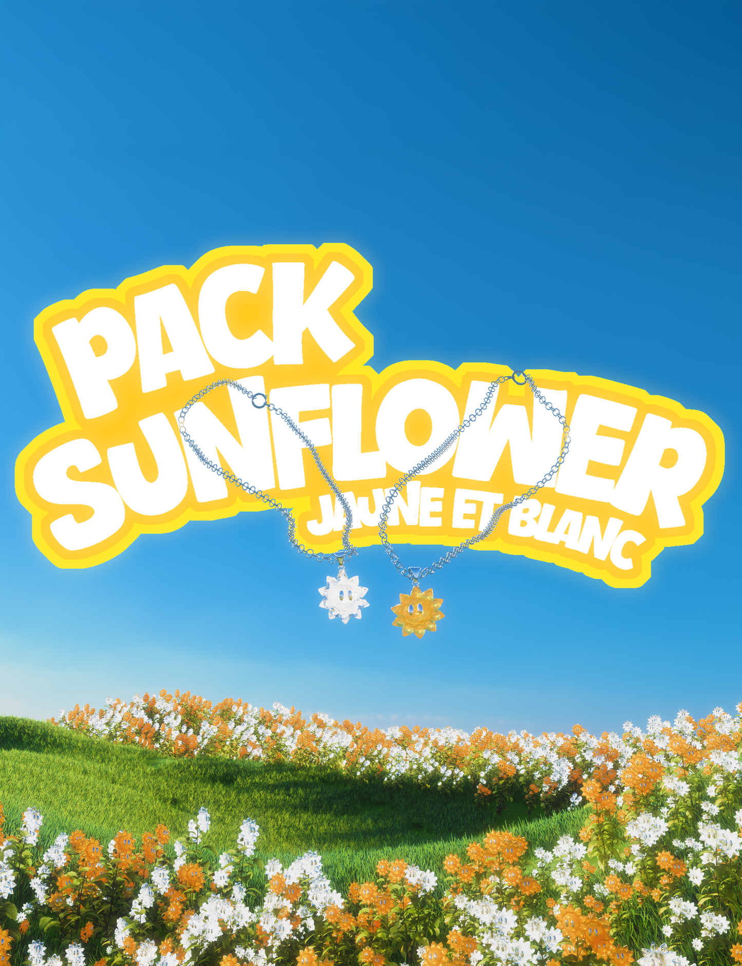 Pack SUNFLOWER - collier Jaune + Blanc
