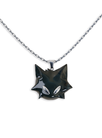 Collier Pendentif Chat - CAT MOON Noir