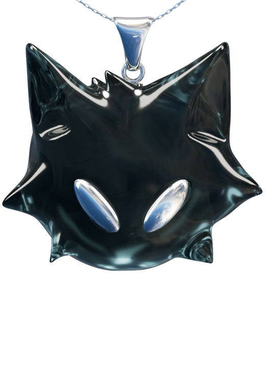 Collier Pendentif Chat - CAT MOON Noir