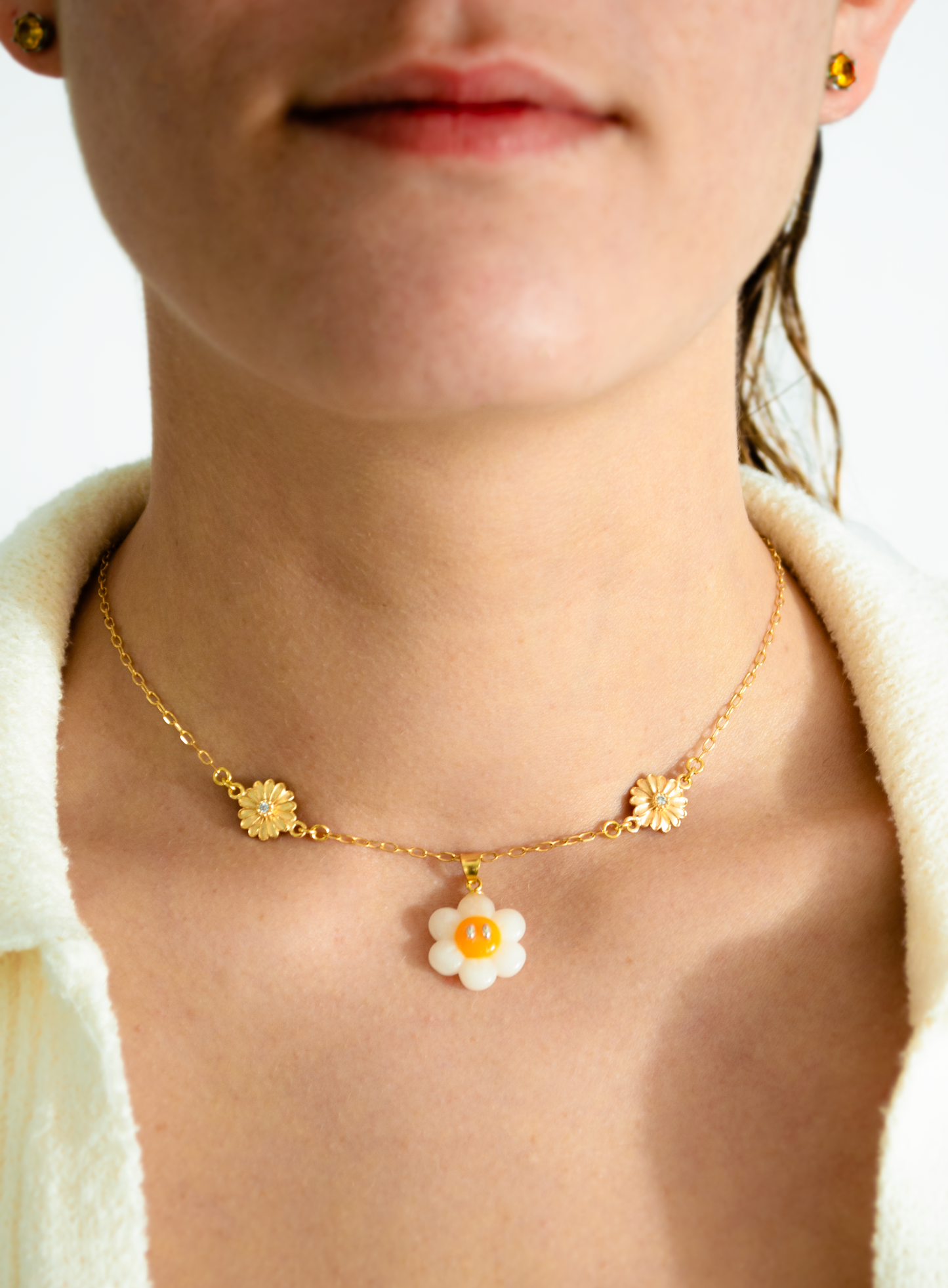 Collier Daisy - Plaqué Or 18k