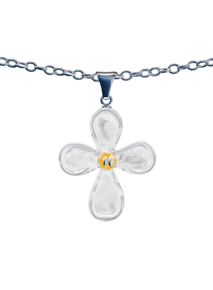 Lucky Flower Necklace - White & Yellow