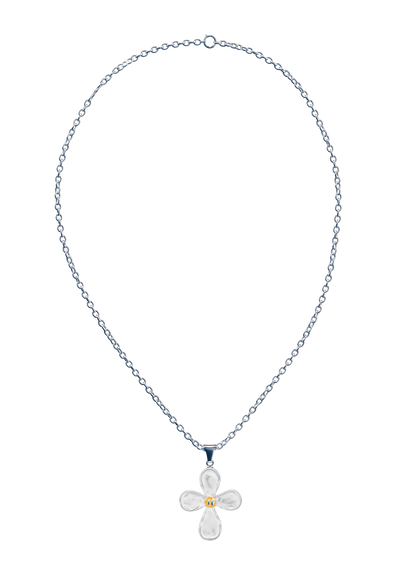 Lucky Flower Necklace - White & Yellow