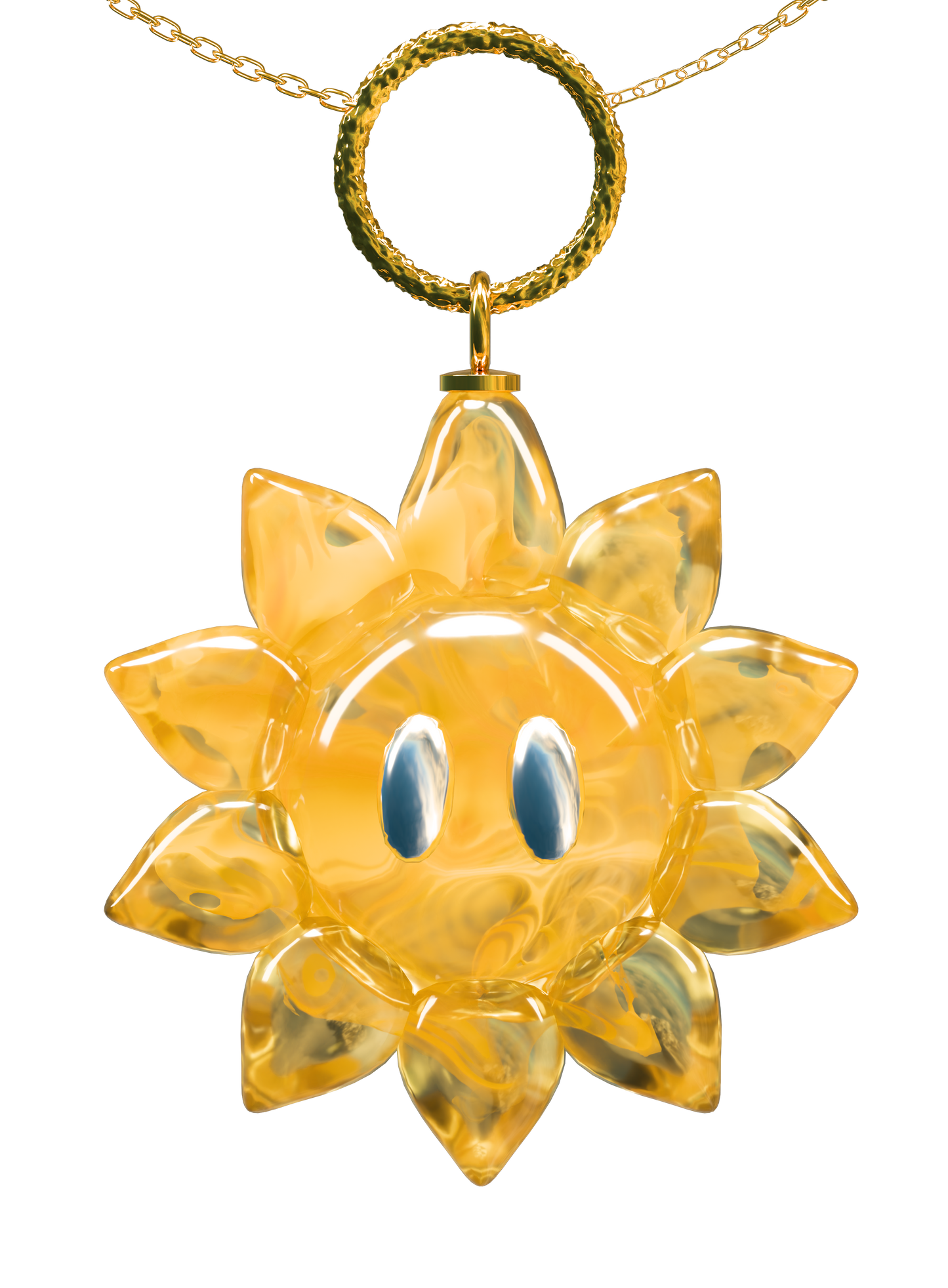 Collier Sunflower - PLAQUE OR